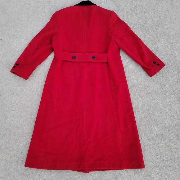 VINTAGE WOOL Women’s Long Coat Size 12/14 - Picture 5 of 8